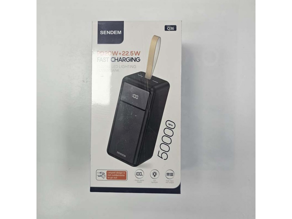 SENDEM Q36 Power Bank 50000mAh PD20W+22.5W Fast Charge LED Light iPhone Android SENDEM Q36 Power Bank 50000mAh PD20W+22.5W Fast Charge LED Light iPhone Android