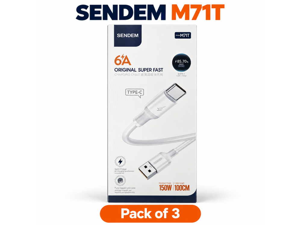 Free Shipping - M71T Pack of 3 USB-A to USB-C 1m 150W 6A White Super Fast Charge Cable UK Seller Free Shipping - M71T Pack of 3 USB-A to USB-C 1m 150W 6A White Super Fast Charge Cable UK Seller