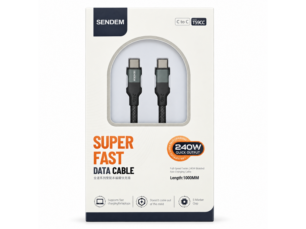 Free Shipping - T59CC Pack of 3 USB-C to USB-C 1m 240W Black Braided Fast Charge Cable UK Seller Free Shipping - T59CC Pack of 3 USB-C to USB-C 1m 240W Black Braided Fast Charge Cable UK Seller