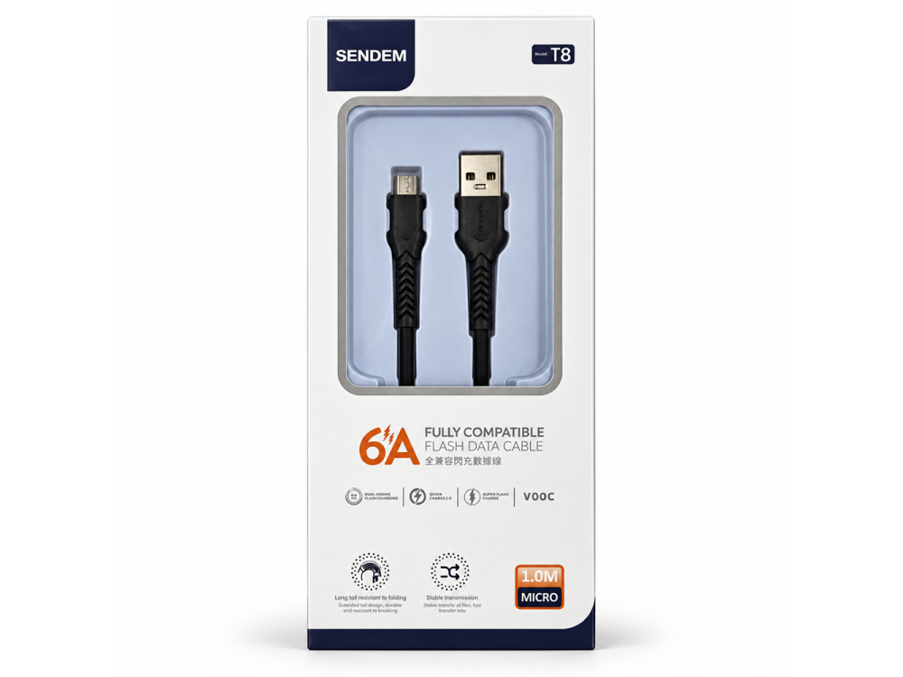 Free Shipping - T8Micro-B Pack of 3 USB-A to Micro-USB 1m 6A Black Fast Charging Cable UK Seller Free Shipping - T8Micro-B Pack of 3 USB-A to Micro-USB 1m 6A Black Fast Charging Cable UK Seller