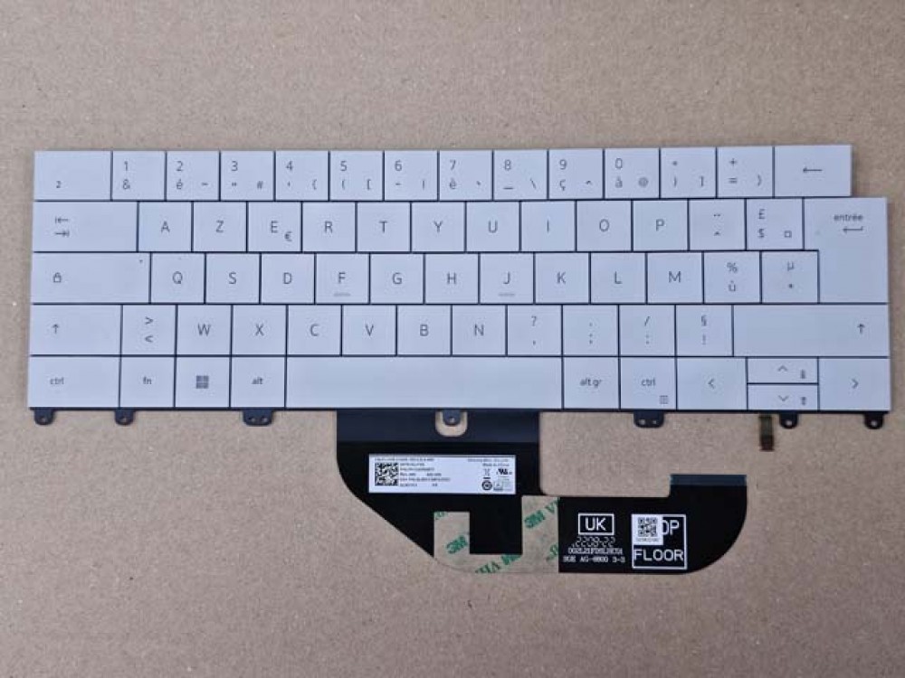 DELL XPS 13 Plus 9320 French Backlit Laptop Keyboard White Platinum CN-03JYX5